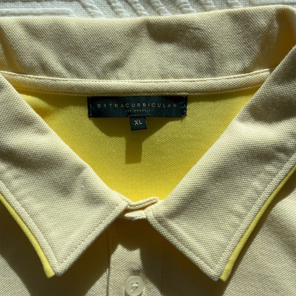 Extracurricular Los Angeles Yellow Cream Merit Pique Polo Golf Shirt XL - Picture 6 of 9